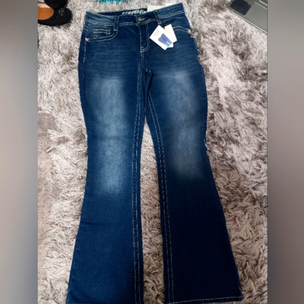 Copper Flare Curvy Mid Rise Flare Jeans